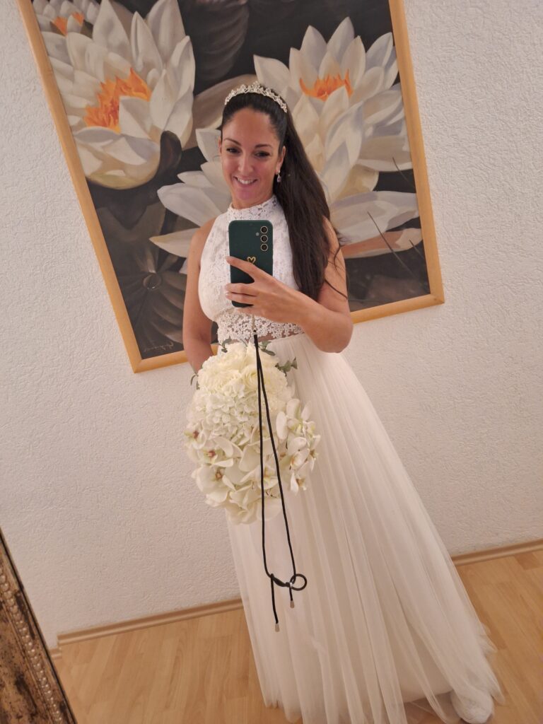 Ich an meinem Hochzeitstag